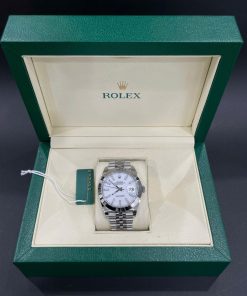 Đồng hồ nam Rolex datejust 904L niềng trơn mặt trắng hàng lướt cao cấp