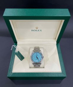 Đồng hồ nam Rolex Oyster Perpetual mặt xanh mint 41mm