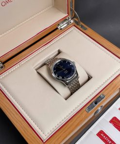 Đồng hồ nam Omega De Ville Co-Axial Replica cao cấp Mặt xanh 41mm