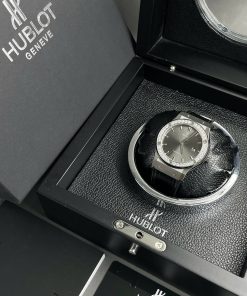 Đồng hồ nam Hublot Classic Fushion Replica cao cấp Mặt xám Niềng kim cương moiss 42/38mm