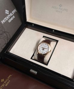 Đồng hồ nam Patek Philippe Annual Calendar Moonphase Replica cao cấp mặt trắng 38,5mm