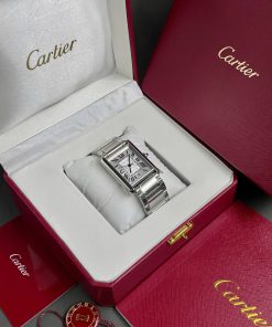 Đồng hồ nam Cartier Tank Must Extra Large Replica cao cấp Bản thép 41mm