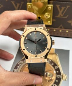 Đồng hồ nam Hublot Classic Fushion Replica cao cấp Mặt xám Niềng vàng 42/38mm