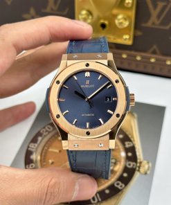 Đồng hồ nam Hublot Classic Fushion Replica cao cấp Mặt xanh Niềng vàng 42/38mm