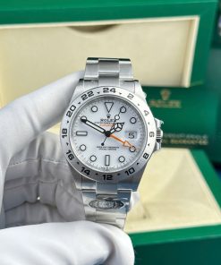 Đồng hồ nam Rolex Explorer II Replica cao cấp mặt trắng 42mm