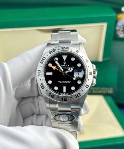 Đồng hồ nam Rolex Explorer II Replica cao cấp mặt đen 42mm