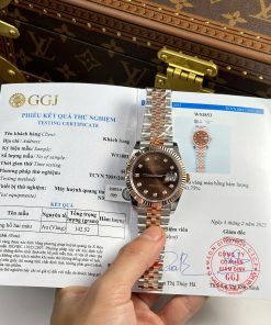 Đồng hồ nam Rolex DateJust 1:1 Best Edition Mặt nâu Niềng bọc vàng 18k 41mm