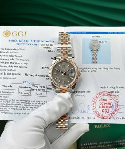 Đồng hồ nam Rolex Datejust Replica cao cấp Mặt tổ ong Niềng bọc vàng 18k 41mm