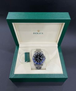 Đồng hồ nam Rolex GMT-Master II Replica cao cấp Benzen xanh đen 40mm