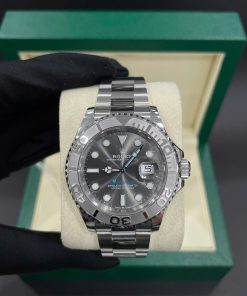 Đồng hồ nam Rolex Yacht-Master Oystersteel Replica cao cấp Mặt xám 40mm